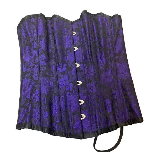 Floral brocade partial steel boned corset - Picture 1 of 3
